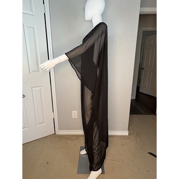 Icon Swim Long Maxi Kimono Duster Sheer Chiffon Cover Whimsygoth Witchy Vamp M - Picture 4 of 8